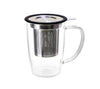 NewLeaf Glass Tall Tea Mug with Infuser & Lid 16 oz.