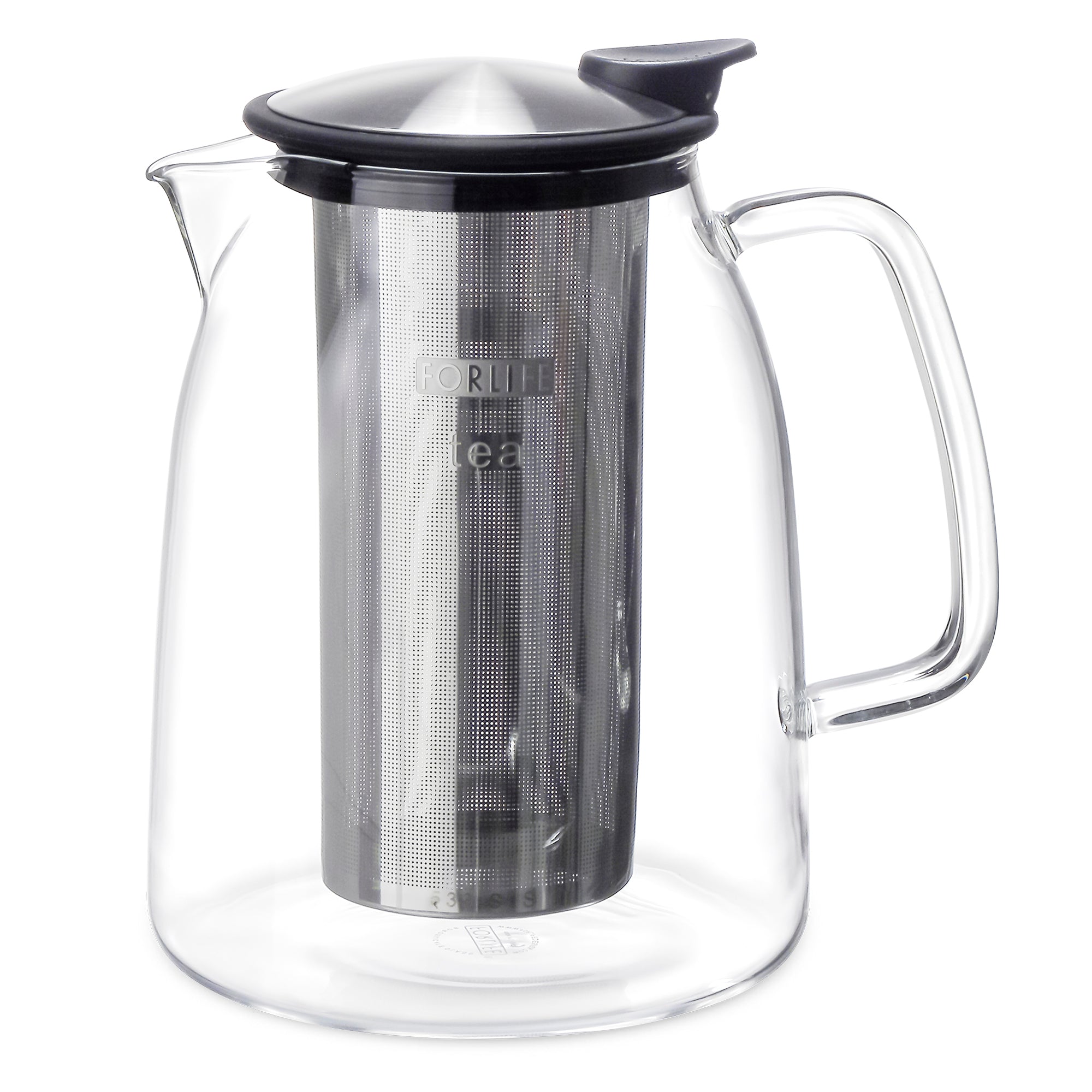 Mist Glass Iced Tea Jug with Basket Infuser, 68 oz.