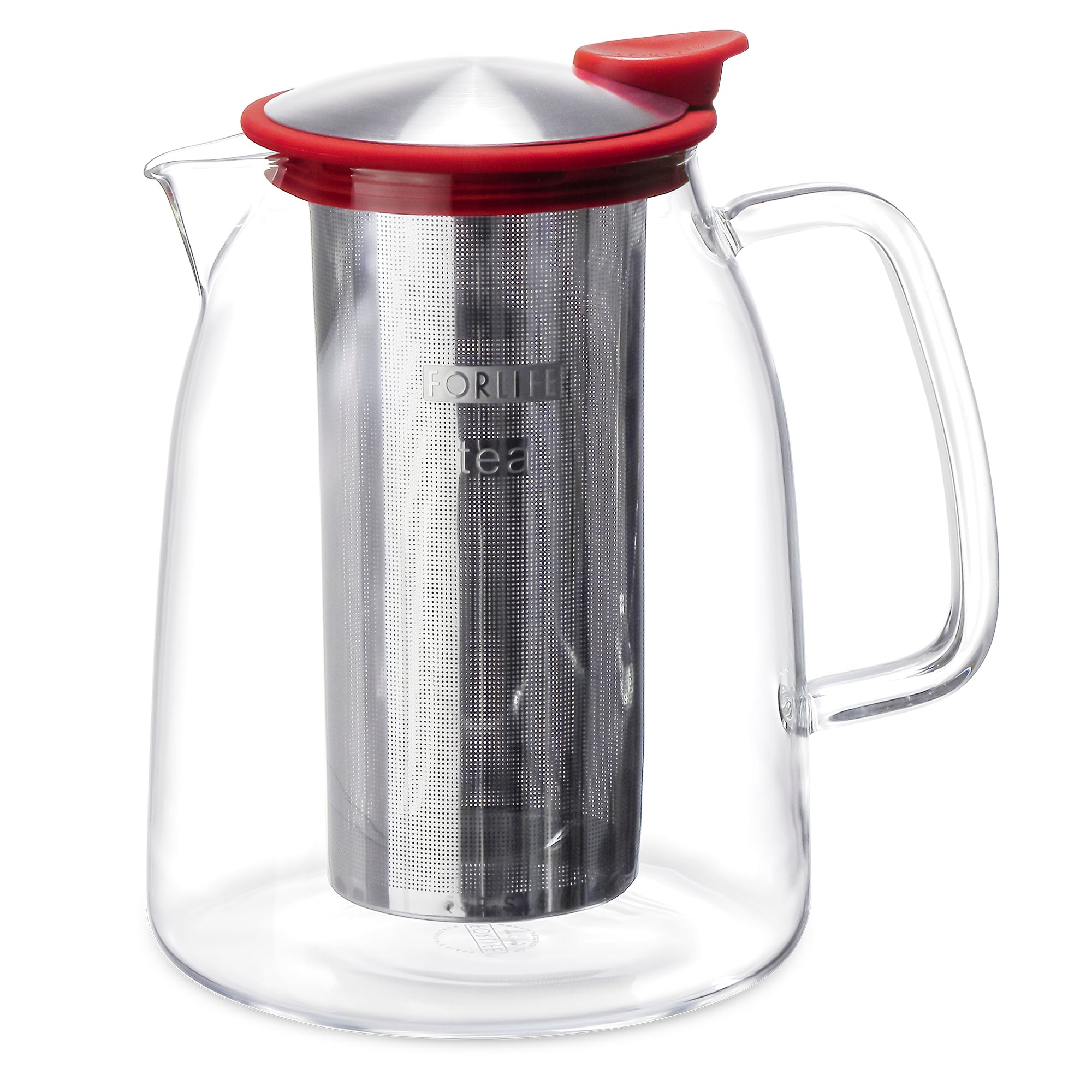 Mist Glass Iced Tea Jug with Basket Infuser, 68 oz. – FORLIFE Design