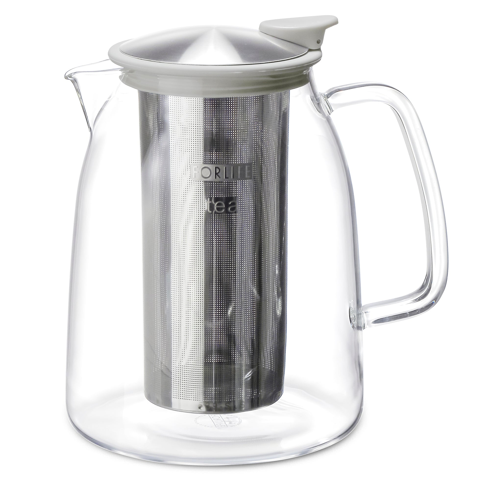 Mist Glass Iced Tea Jug with Basket Infuser, 68 oz.