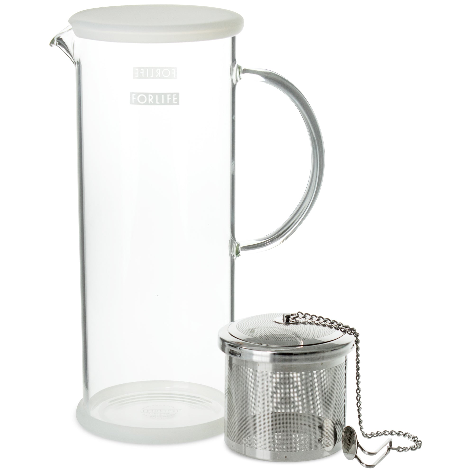 FORLIFE Lucent Glass Iced Tea Jug with Capsule Infuser 48-Ounce Charcoal