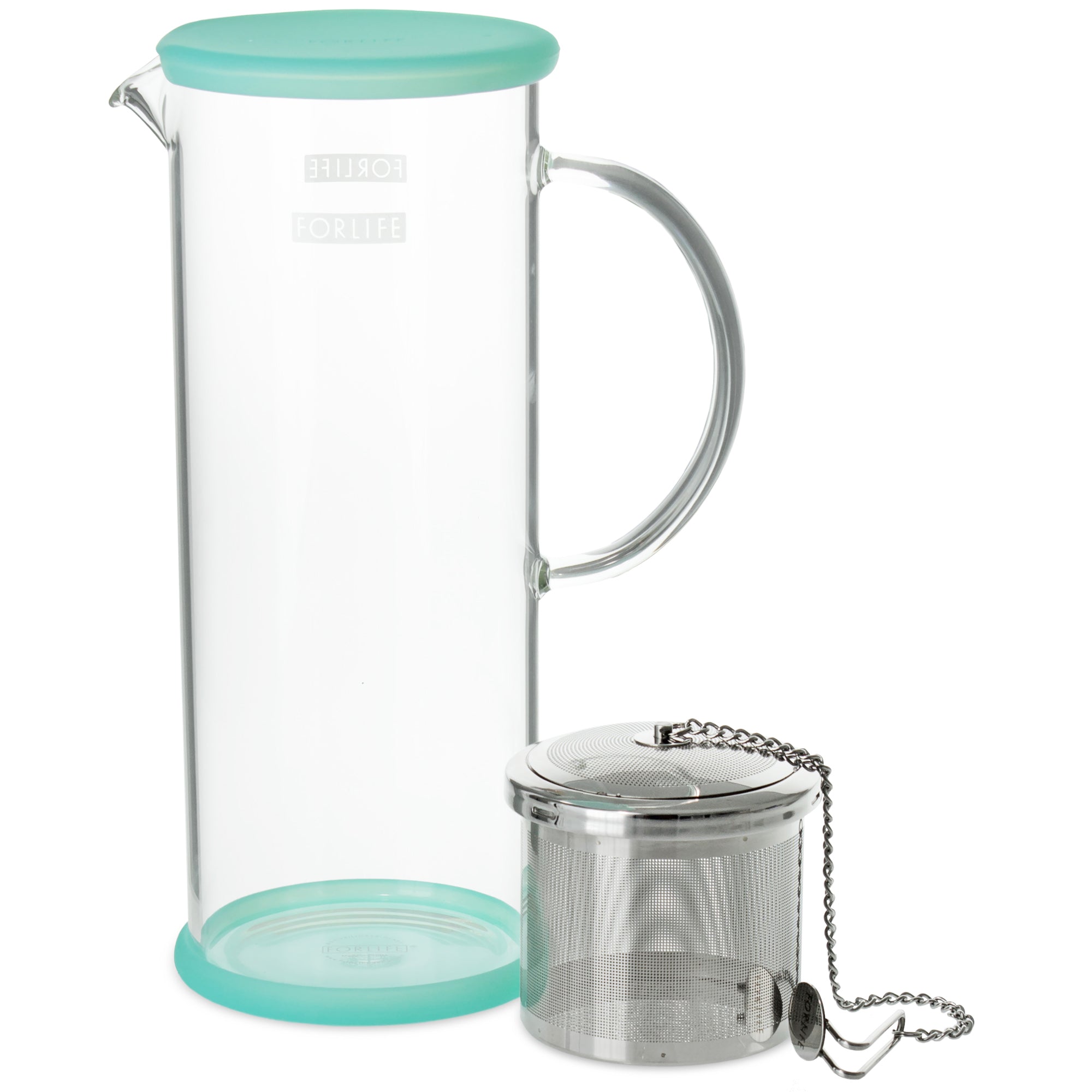 FORLIFE Mist Iced Tea Jug with Basket Infuser 68-Ounce Black Graphite