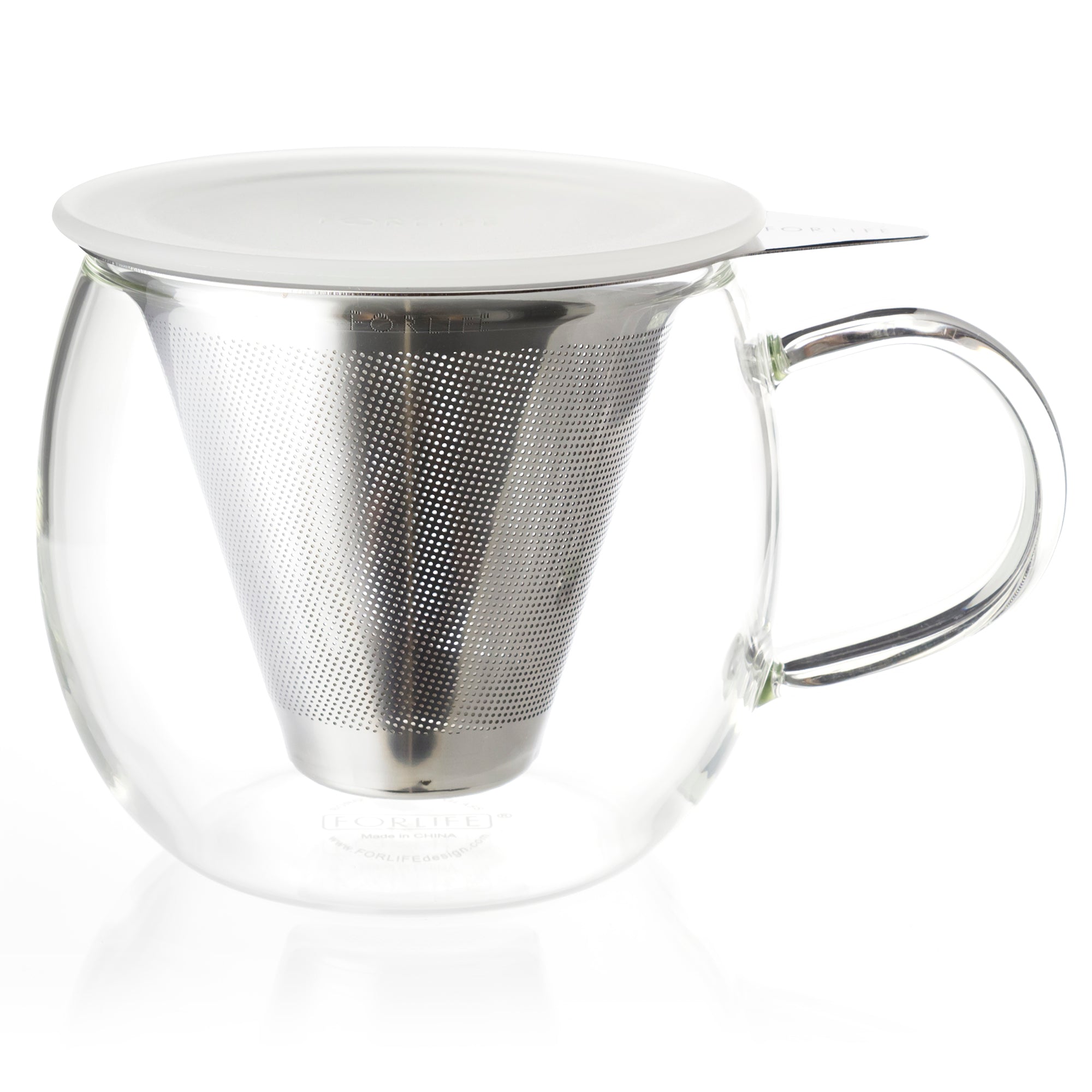 Lucidity Glass Brew-in-Cup with Stainless Infuser & Lid 12 oz.