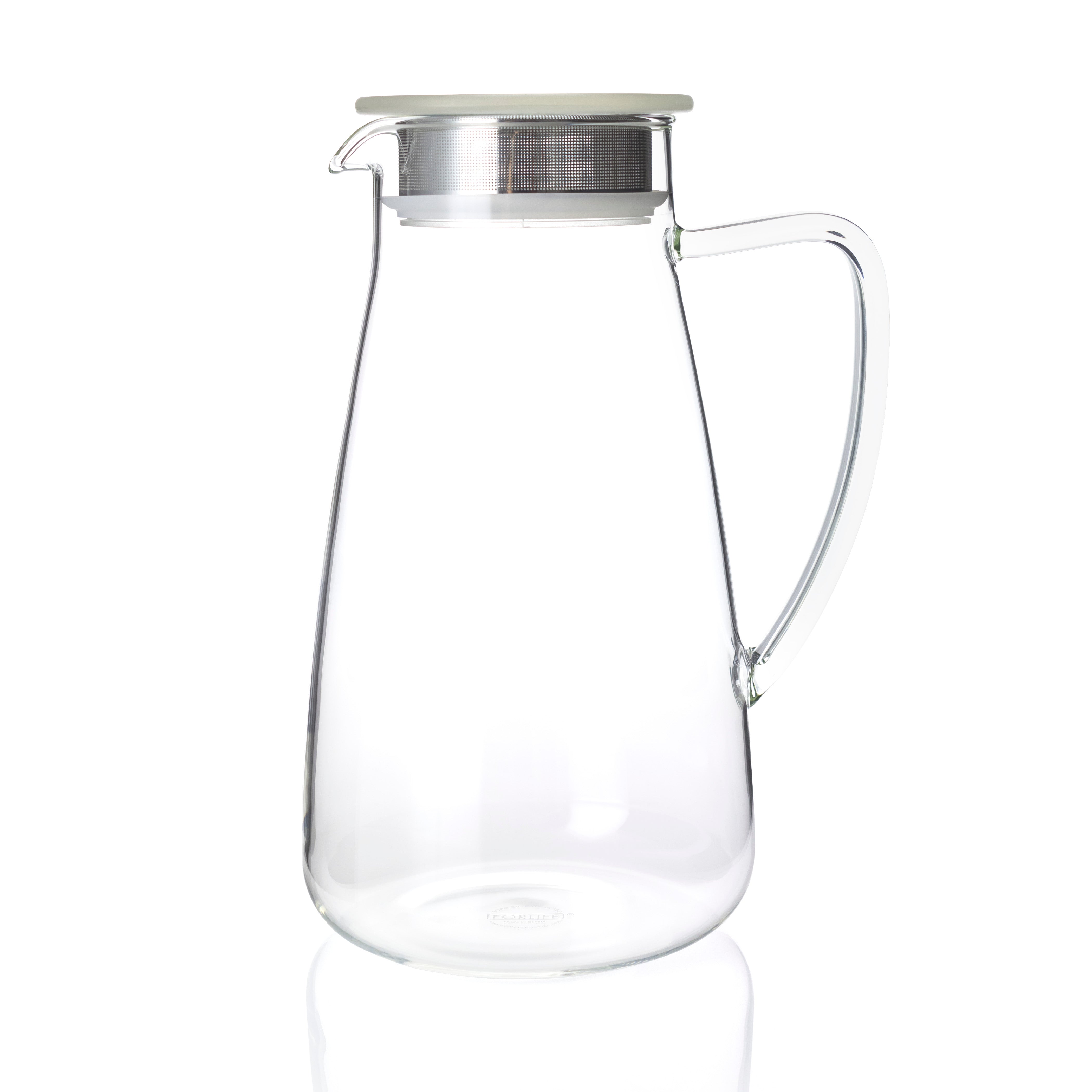 FORLIFE Lucent Glass Iced Tea Jug with Capsule Infuser 48-Ounce Charcoal